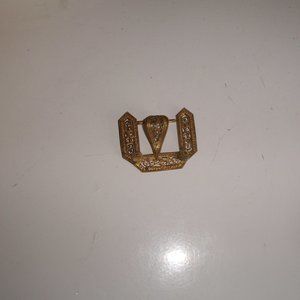 Antique ladies scarf clip gold filigree